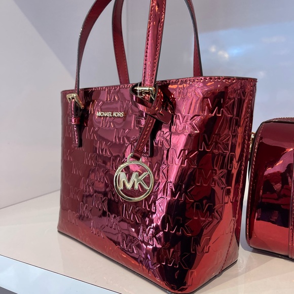 MICHAEL KORS Jet Set Extra-Sm Metallic Logo Debossed Convertible TZ Tote
Cherry - Picture 6 of 16